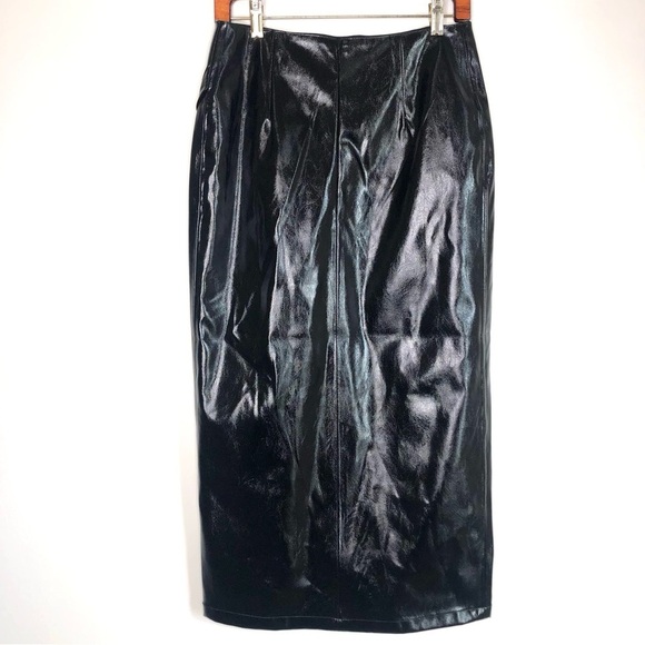 Capulet Urban Outfitters Vita Vegan Leather Midi Skirt with Side Slit - Picture 7 of 9